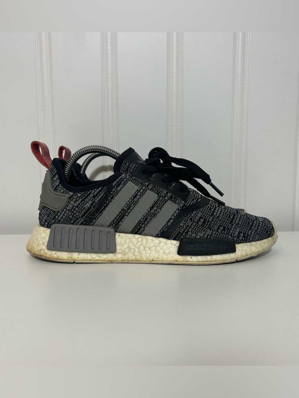 Adidas nmd camo glitch black grey red accent tab